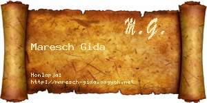 Maresch Gida névjegykártya